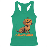 Funny Halloween Dachshund Racerback Tank Top Halloweener Pumpkin Wiener Dog - Wonder Print Shop