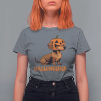 Funny Halloween Dachshund T Shirt For Women Halloweener Pumpkin Wiener Dog - Wonder Print Shop