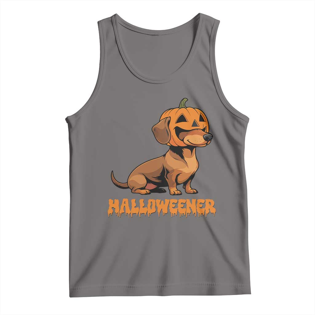 Funny Halloween Dachshund Tank Top Halloweener Pumpkin Wiener Dog - Wonder Print Shop