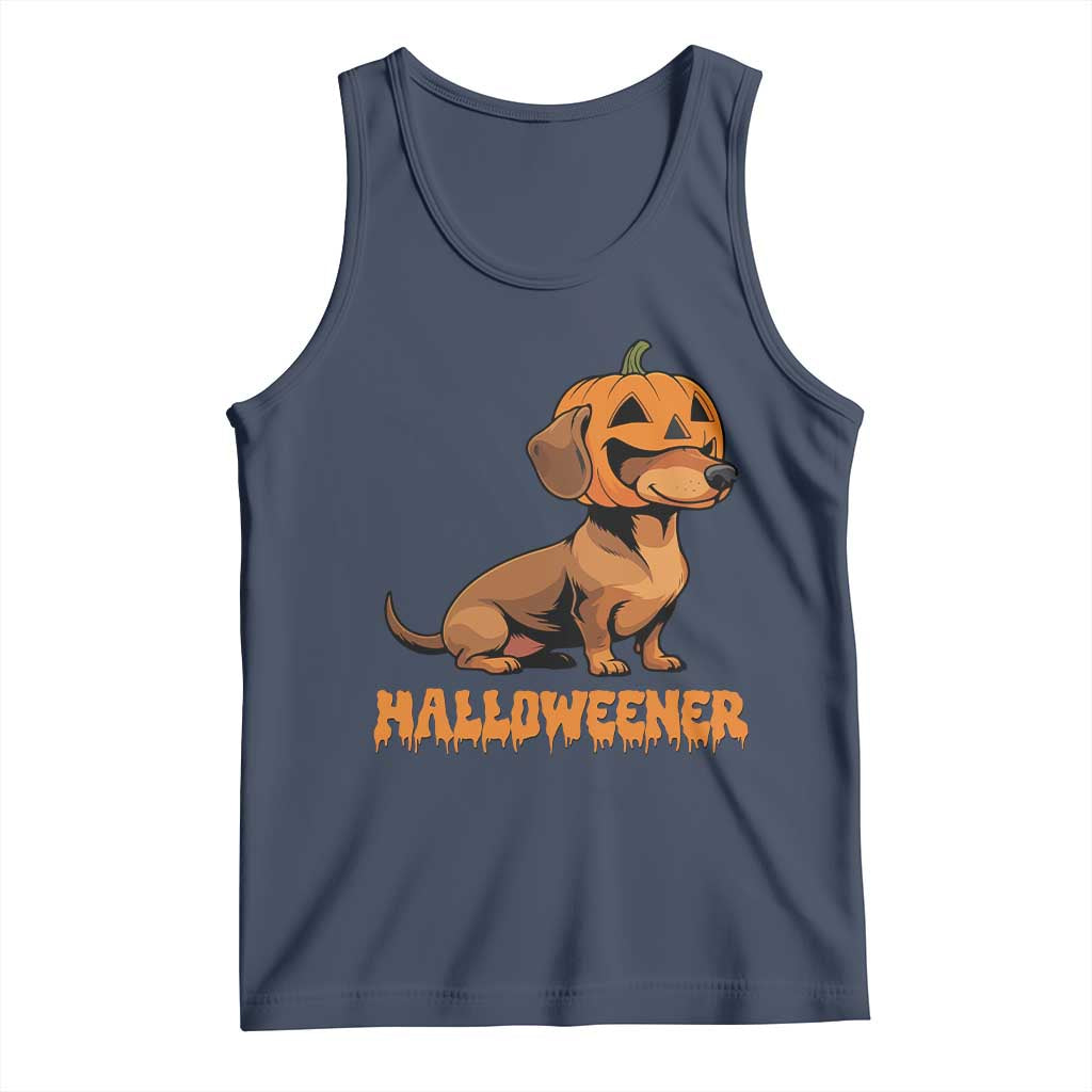 Funny Halloween Dachshund Tank Top Halloweener Pumpkin Wiener Dog - Wonder Print Shop