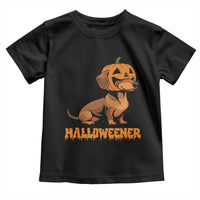 Funny Halloween Dachshund Toddler T Shirt Halloweener Pumpkin Wiener Dog - Wonder Print Shop