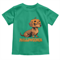 Funny Halloween Dachshund Toddler T Shirt Halloweener Pumpkin Wiener Dog - Wonder Print Shop