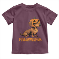 Funny Halloween Dachshund Toddler T Shirt Halloweener Pumpkin Wiener Dog - Wonder Print Shop