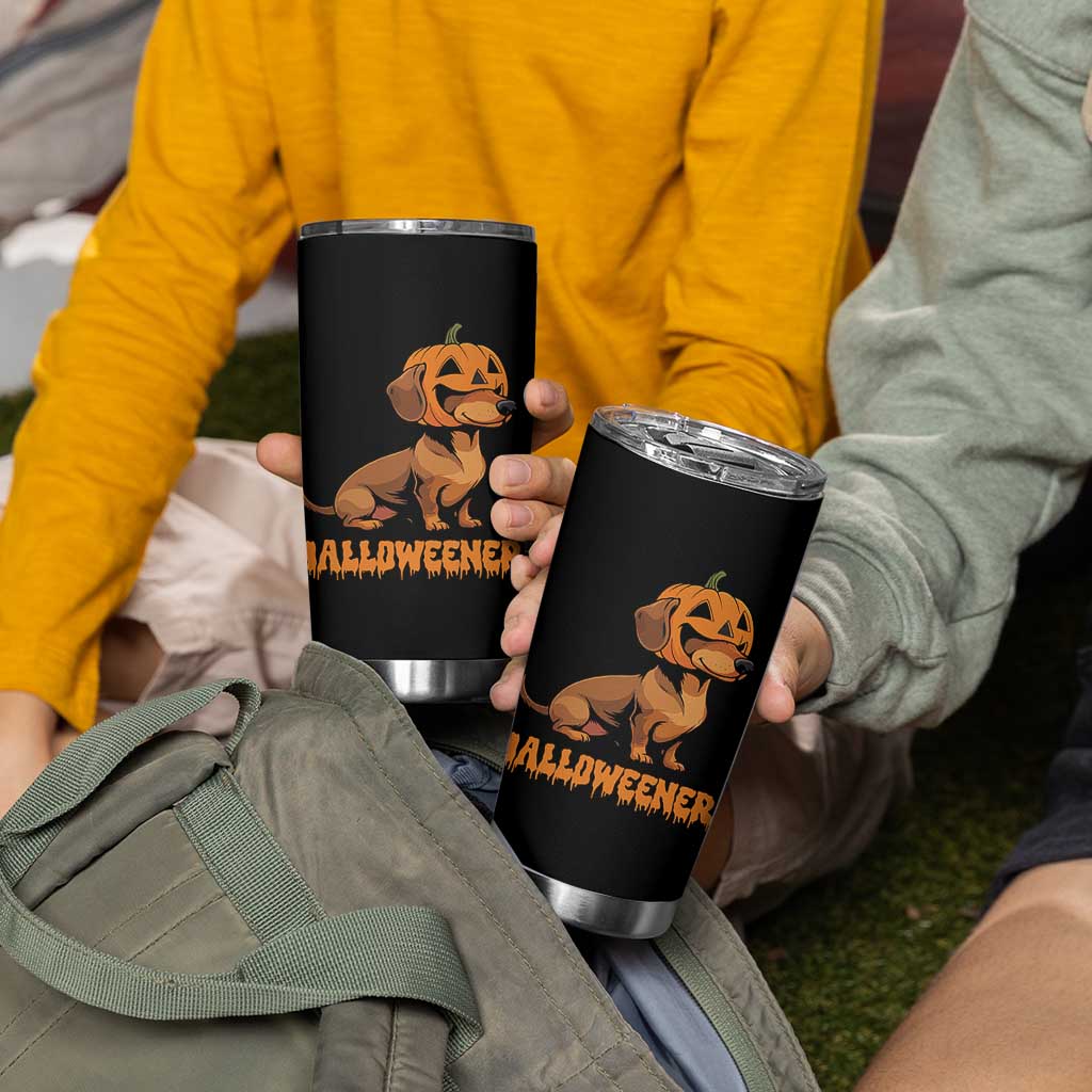 Funny Halloween Dachshund Tumbler Cup Halloweener Pumpkin Wiener Dog - Wonder Print Shop