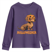 Funny Halloween Dachshund Youth Sweatshirt Halloweener Pumpkin Wiener Dog - Wonder Print Shop