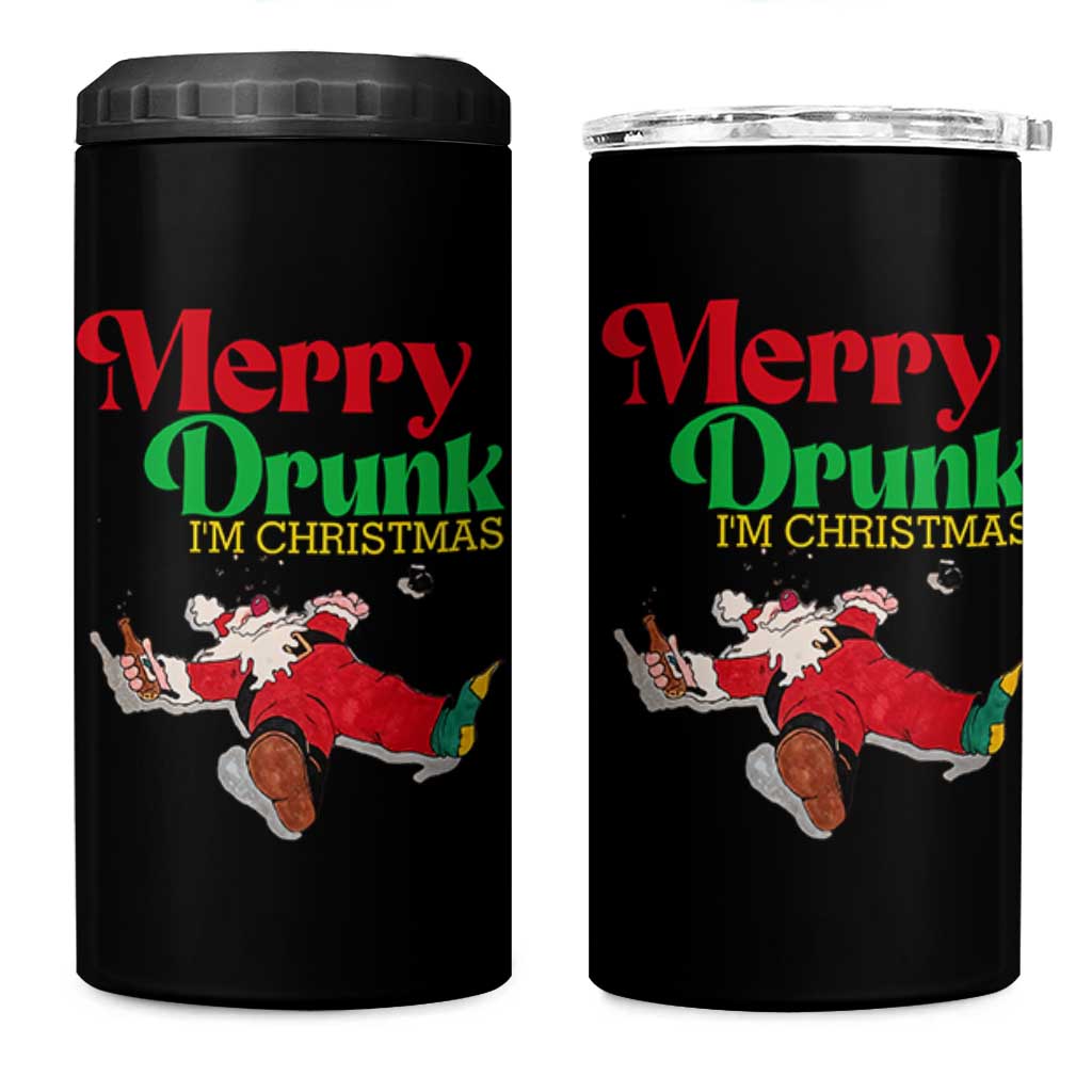 Funny Christmas Beers 4 in 1 Can Cooler Tumbler Merry Drunk I'm Christmas Santa - Wonder Print Shop