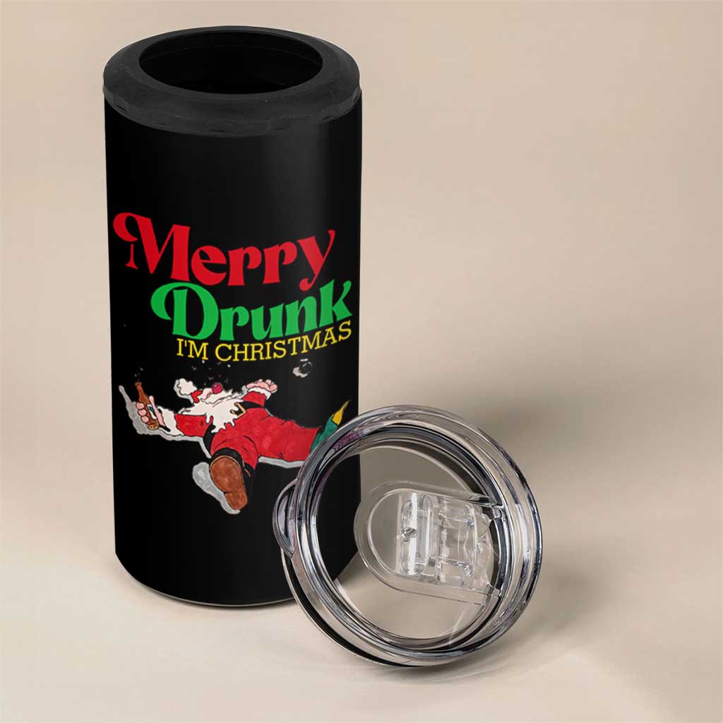 Funny Christmas Beers 4 in 1 Can Cooler Tumbler Merry Drunk I'm Christmas Santa - Wonder Print Shop