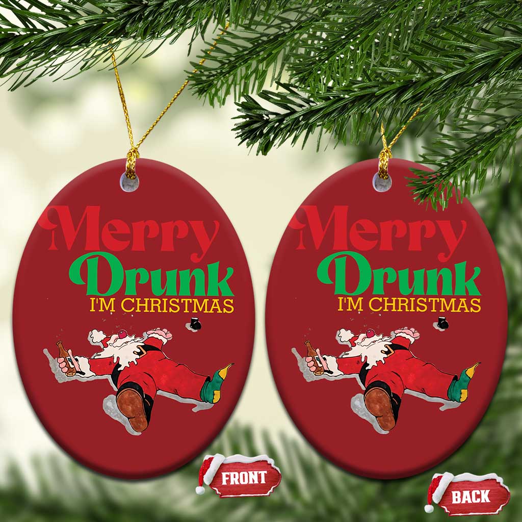 Funny Xmas Beers Christmas Ornament Merry Drunk I'm Christmas Santa - Wonder Print Shop