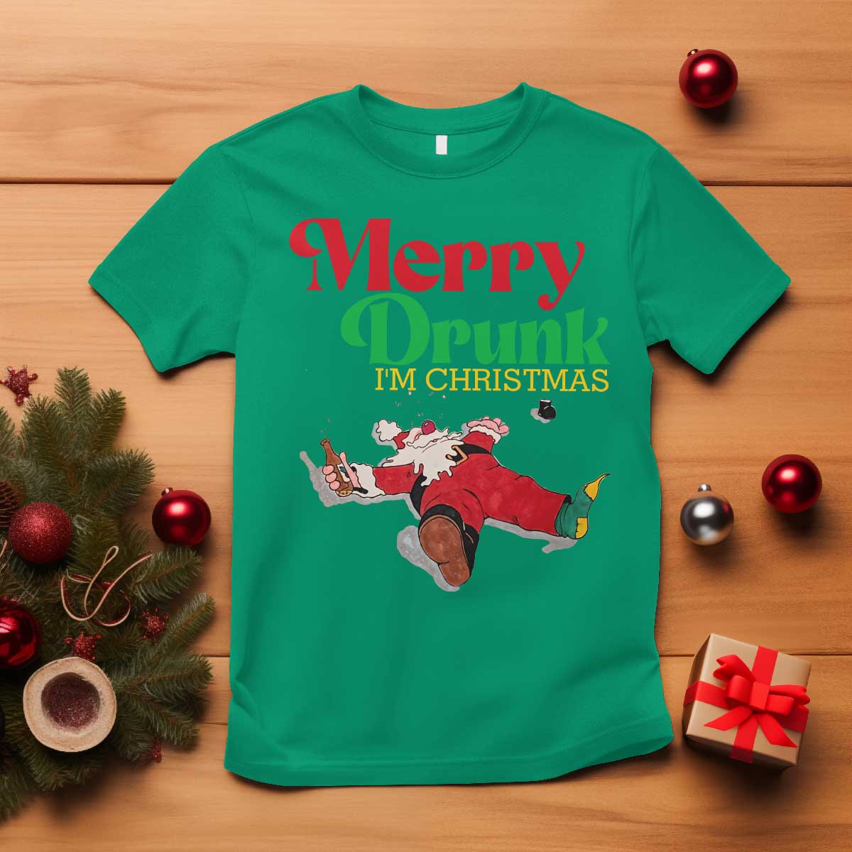 Funny Christmas Beers T Shirt Merry Drunk I'm Christmas Santa - Wonder Print Shop