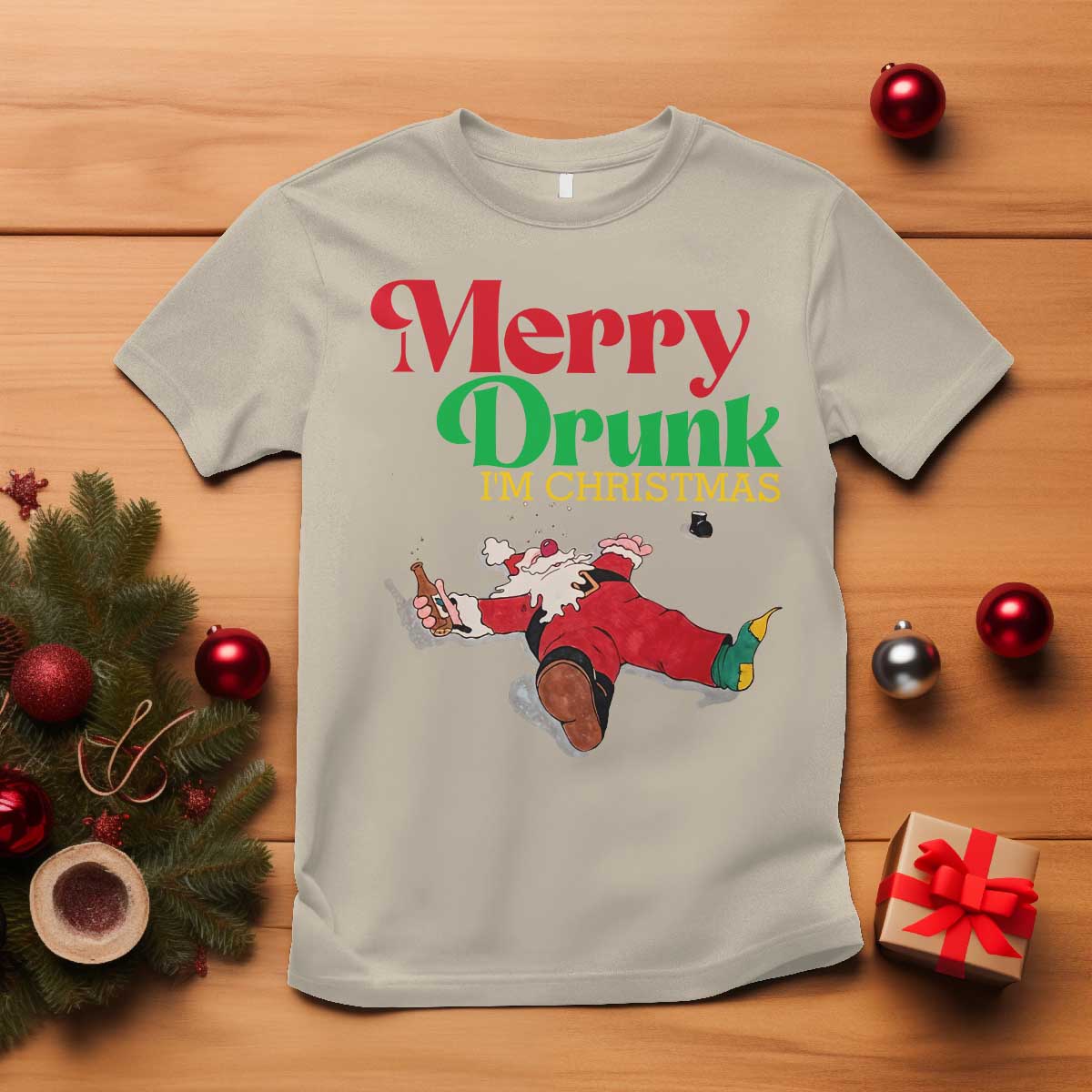 Funny Christmas Beers T Shirt Merry Drunk I'm Christmas Santa - Wonder Print Shop