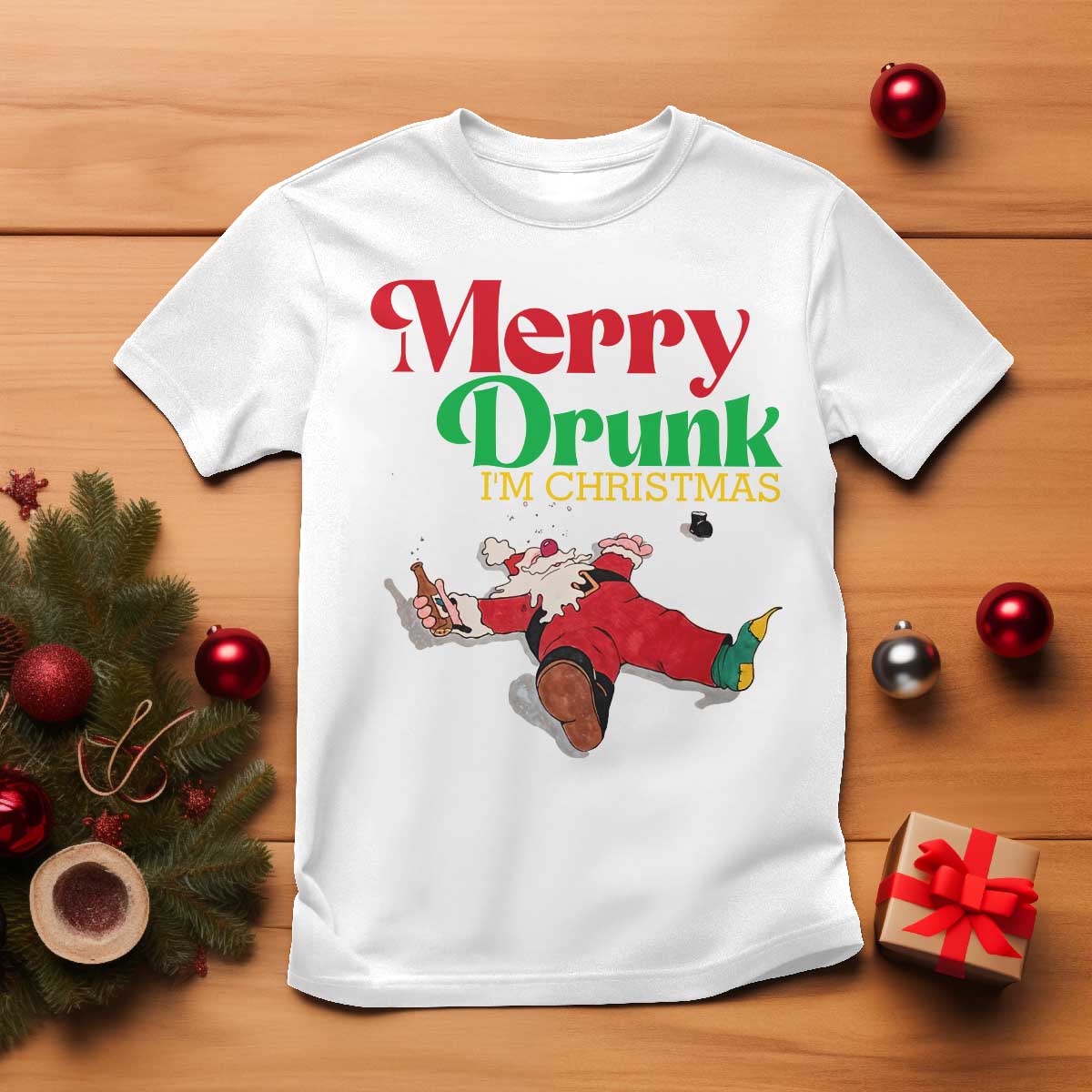 Funny Christmas Beers T Shirt Merry Drunk I'm Christmas Santa - Wonder Print Shop