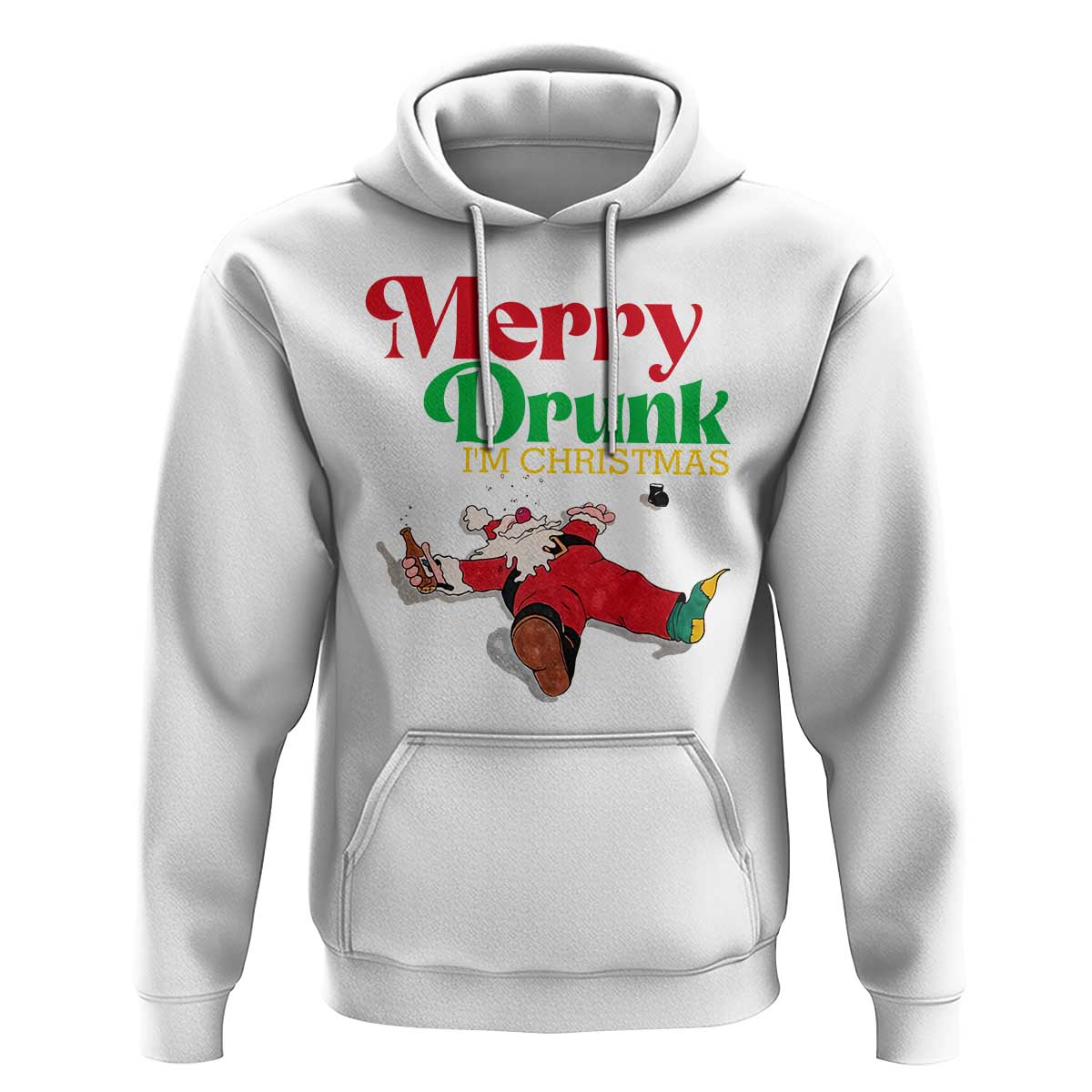 Funny Christmas Beers Hoodie Merry Drunk I'm Christmas Santa