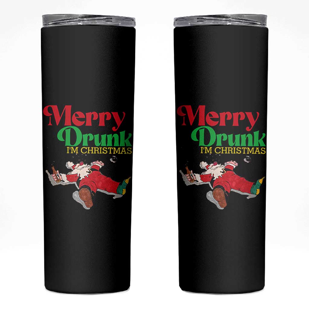 Funny Christmas Beers Skinny Tumbler Merry Drunk I'm Christmas Santa - Wonder Print Shop