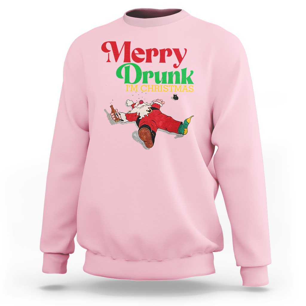 Funny Christmas Beers Sweatshirt Merry Drunk I'm Christmas Santa - Wonder Print Shop