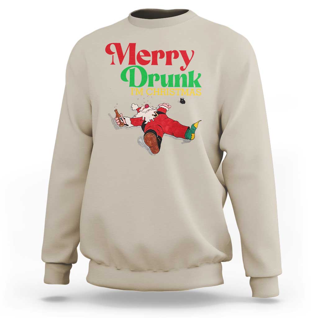 Funny Christmas Beers Sweatshirt Merry Drunk I'm Christmas Santa - Wonder Print Shop