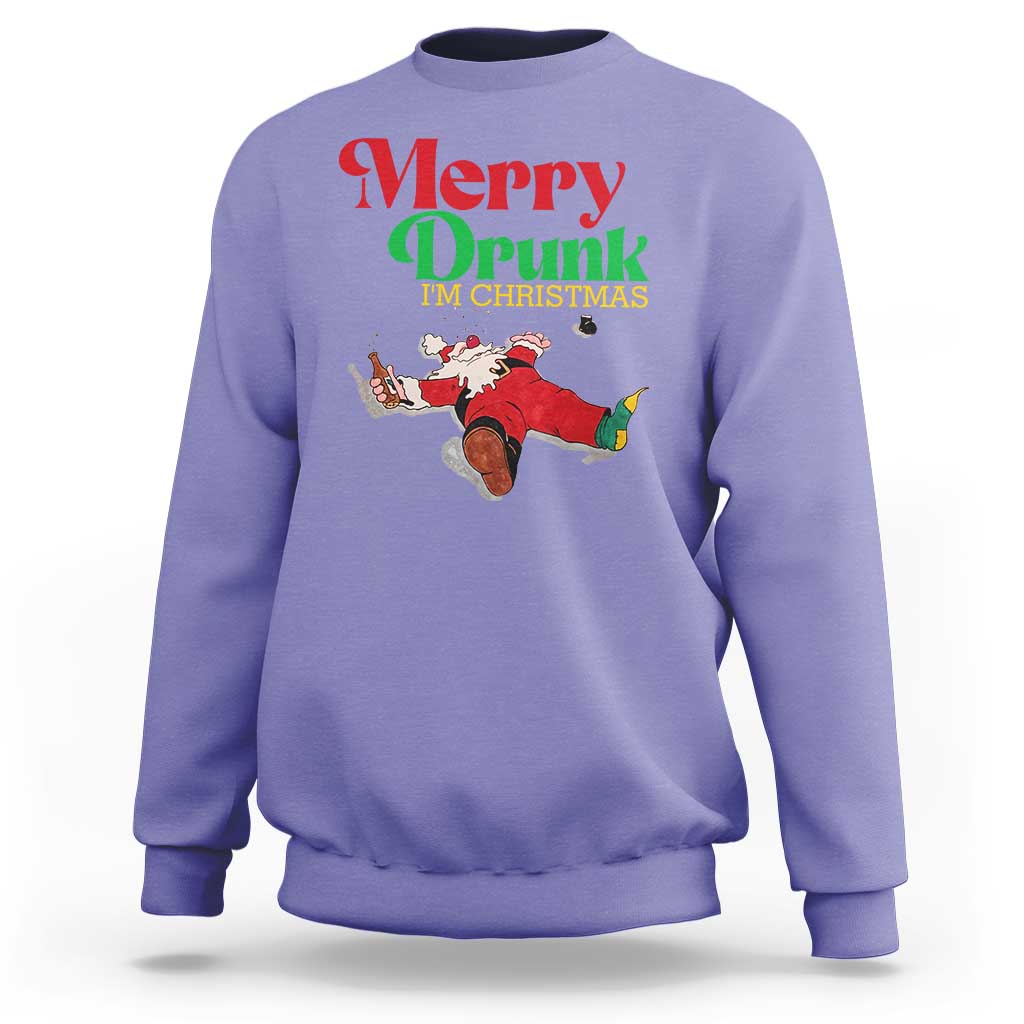 Funny Christmas Beers Sweatshirt Merry Drunk I'm Christmas Santa - Wonder Print Shop