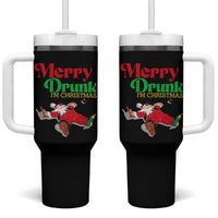 Funny Christmas Beers Tumbler With Handle Merry Drunk I'm Christmas Santa - Wonder Print Shop