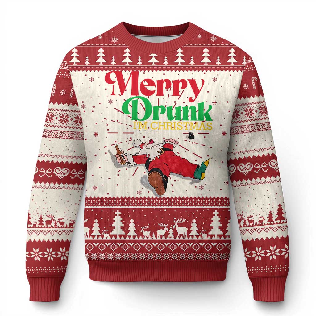 Funny Xmas Beers Ugly Christmas Sweater Merry Drunk I'm Christmas Santa - Wonder Print Shop
