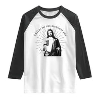Funny Cheers To The Birthday Boy Raglan Shirt Christmas Christian Faith - Wonder Print Shop