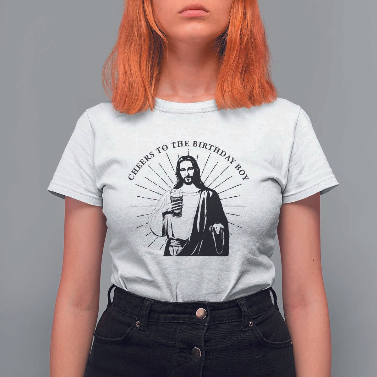 Funny Cheers To The Birthday Boy T Shirt For Women Christmas Christian Faith - Wonder Print Shop