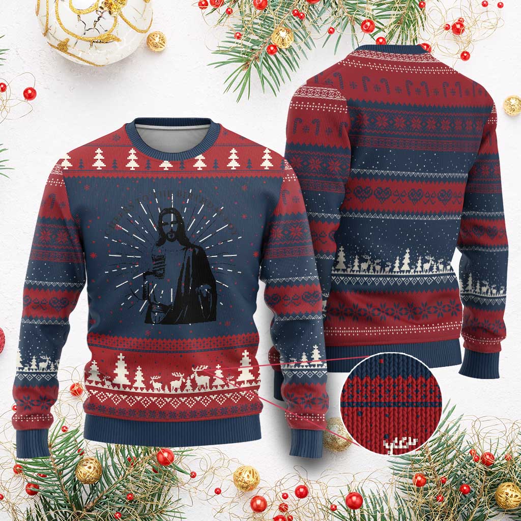 Funny Cheers To The Birthday Boy Ugly Christmas Sweater Xmas Christian Faith - Wonder Print Shop