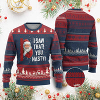 Funny Xmas Santa Ugly Christmas Sweater I Saw That You Nasty Meme - Wonder Print Shop