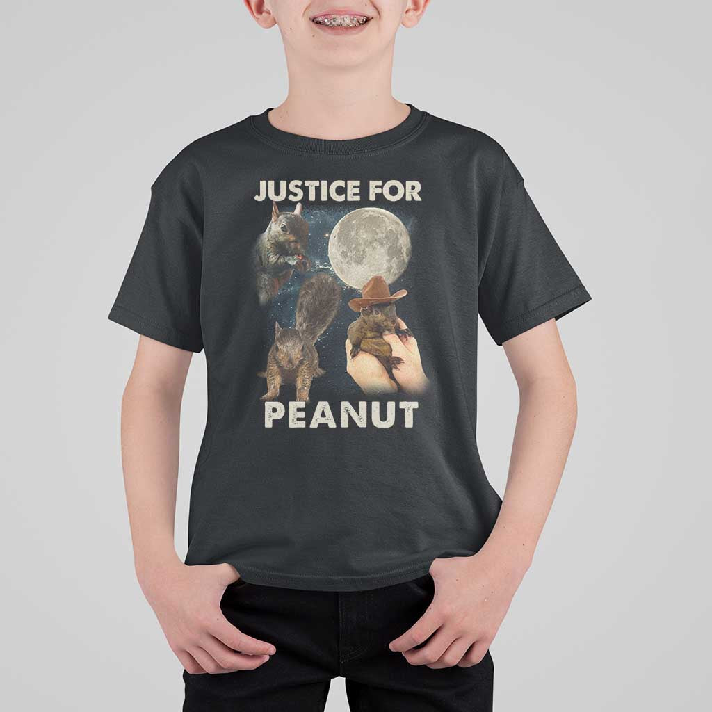 Justice For Peanut The Squirrel 2024 Moon T Shirt For Kid - Wonder Print Shop