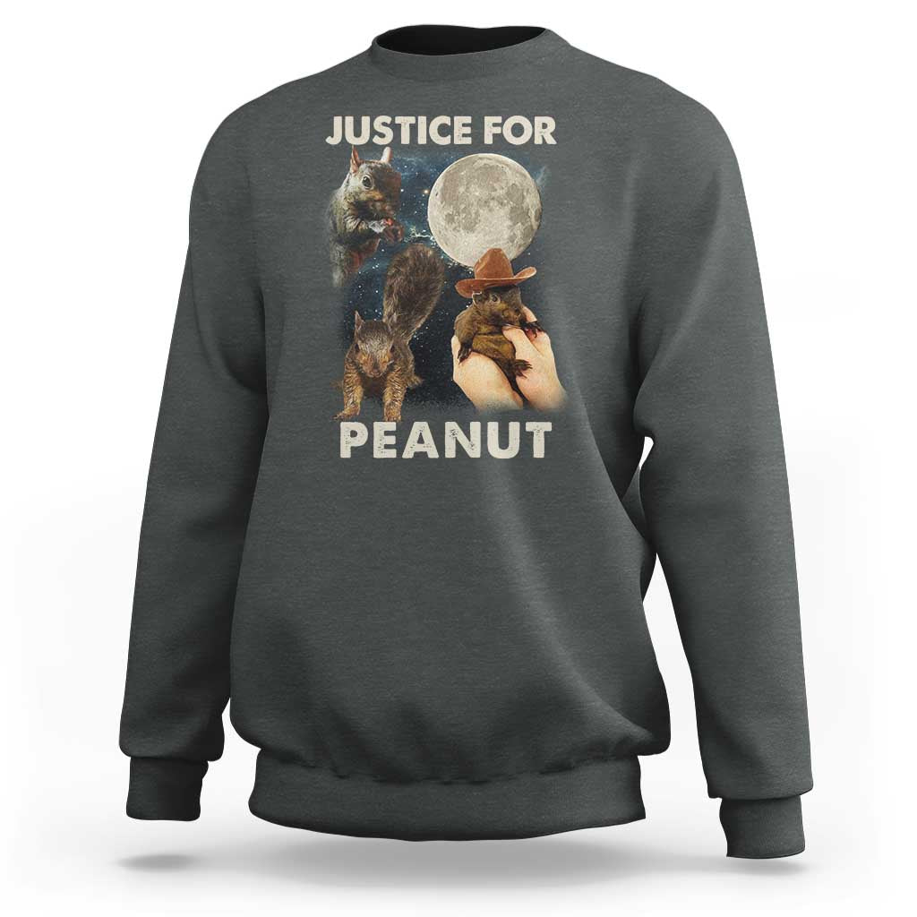 Justice For Peanut The Squirrel 2024 Moon Sweatshirt - Wonder Print Shop