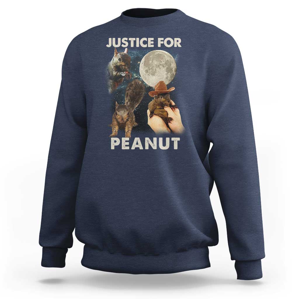 Justice For Peanut The Squirrel 2024 Moon Sweatshirt - Wonder Print Shop