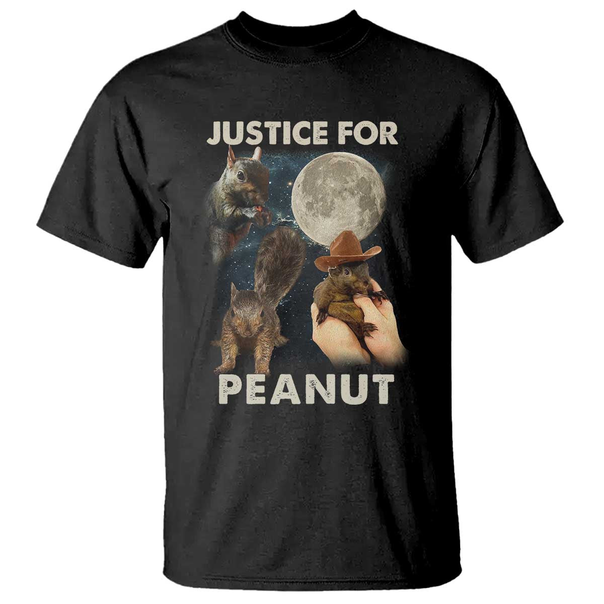 Justice For Peanut The Squirrel 2024 Moon T Shirt - Wonder Print Shop
