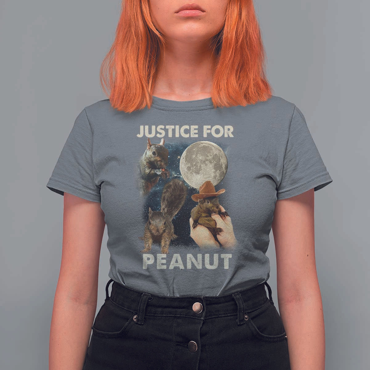 Justice For Peanut The Squirrel 2024 Moon T Shirt For Women - Wonder Print Shop