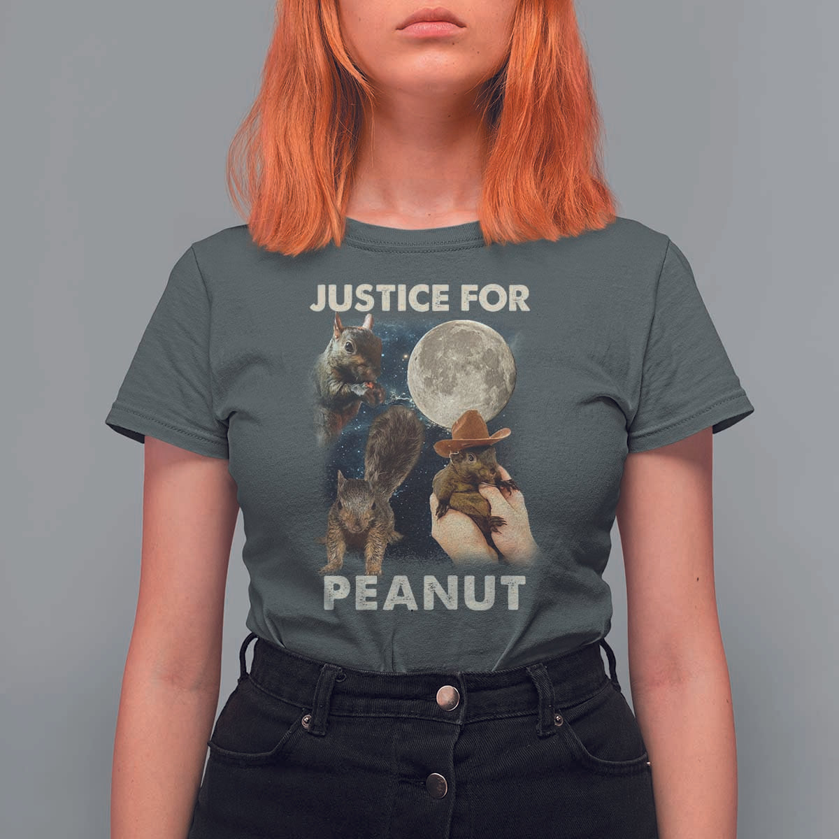 Justice For Peanut The Squirrel 2024 Moon T Shirt For Women - Wonder Print Shop