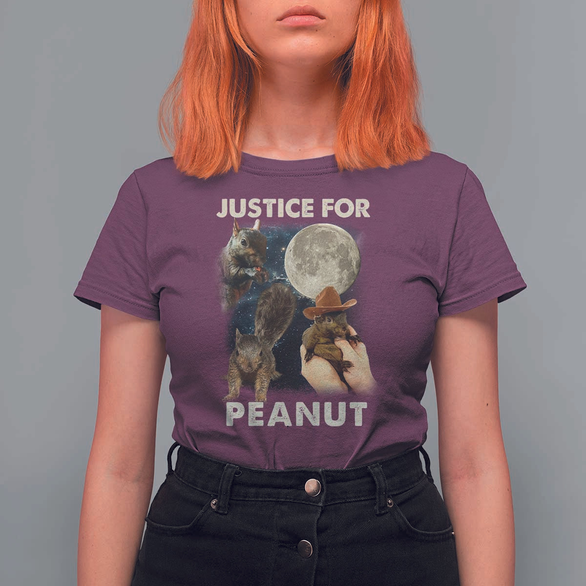 Justice For Peanut The Squirrel 2024 Moon T Shirt For Women - Wonder Print Shop