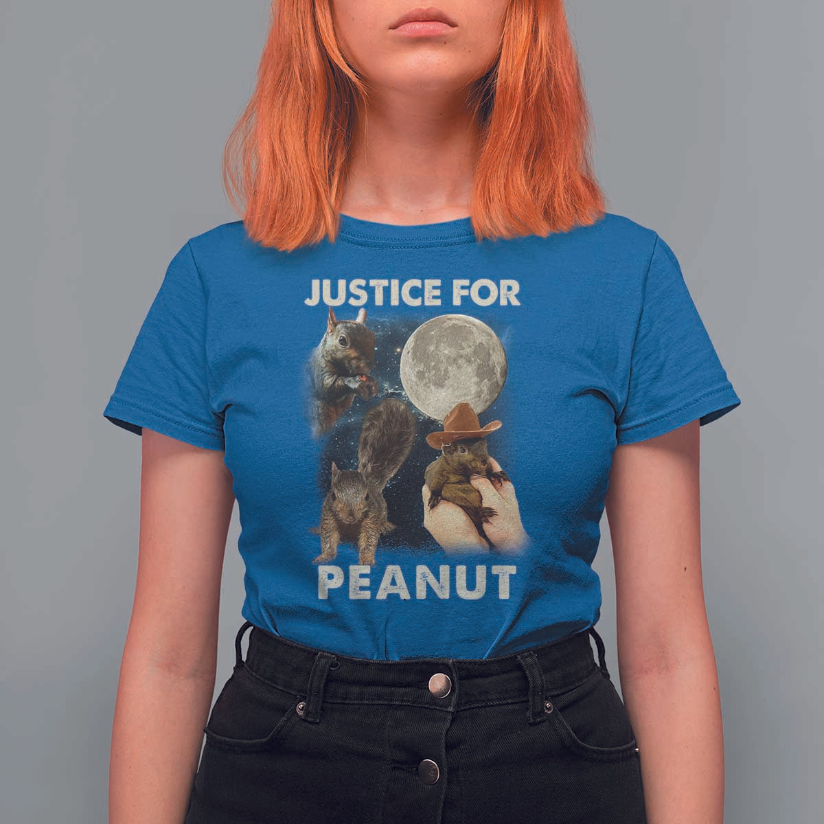 Justice For Peanut The Squirrel 2024 Moon T Shirt For Women - Wonder Print Shop