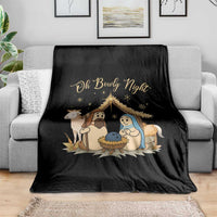 Funny Christmas Bowling Throw Blanket Oh Bowly Night Nativity Scene Bowling Pins - Wonder Print Shop