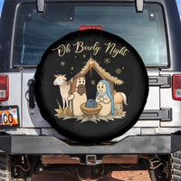 Funny Christmas Bowling Spare Tire Cover Oh Bowly Night Nativity Scene Bowling Pins - Wonder Print Shop