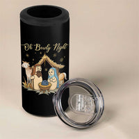 Funny Christmas Bowling 4 in 1 Can Cooler Tumbler Oh Bowly Night Nativity Scene Bowling Pins - Wonder Print Shop