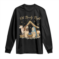 Funny Christmas Bowling Long Sleeve Shirt Oh Bowly Night Nativity Scene Bowling Pins - Wonder Print Shop