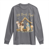 Funny Christmas Bowling Long Sleeve Shirt Oh Bowly Night Nativity Scene Bowling Pins - Wonder Print Shop