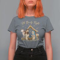 Funny Christmas Bowling T Shirt For Women Oh Bowly Night Nativity Scene Bowling Pins - Wonder Print Shop