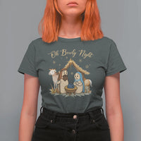 Funny Christmas Bowling T Shirt For Women Oh Bowly Night Nativity Scene Bowling Pins - Wonder Print Shop