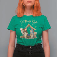 Funny Christmas Bowling T Shirt For Women Oh Bowly Night Nativity Scene Bowling Pins - Wonder Print Shop