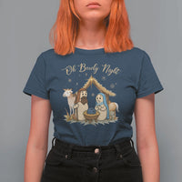 Funny Christmas Bowling T Shirt For Women Oh Bowly Night Nativity Scene Bowling Pins - Wonder Print Shop