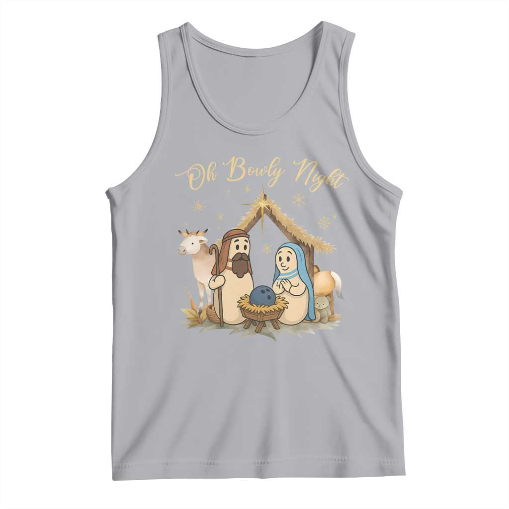 Funny Christmas Bowling Tank Top Oh Bowly Night Nativity Scene Bowling Pins - Wonder Print Shop