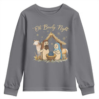 Funny Christmas Bowling Youth Sweatshirt Oh Bowly Night Nativity Scene Bowling Pins - Wonder Print Shop