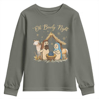 Funny Christmas Bowling Youth Sweatshirt Oh Bowly Night Nativity Scene Bowling Pins - Wonder Print Shop