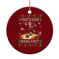 Funny Christmas Bowling Ceramic Ornament Thats Some Bowlshit Xmas Bowler Santa - Wonder Print Shop