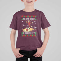 Funny Christmas Bowling T Shirt For Kid Thats Some Bowlshit Xmas Bowler Santa - Wonder Print Shop