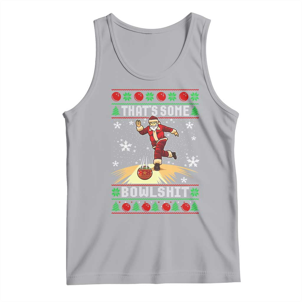 Funny Christmas Bowling Tank Top Thats Some Bowlshit Xmas Bowler Santa - Wonder Print Shop