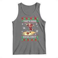 Funny Christmas Bowling Tank Top Thats Some Bowlshit Xmas Bowler Santa - Wonder Print Shop